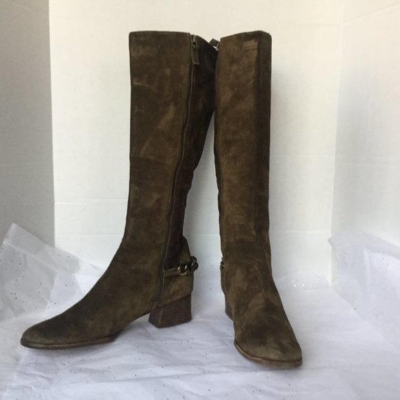 Michael Kors Taupe Suede Ankle Chain Boot!  - 9M - Picture 10 of 12